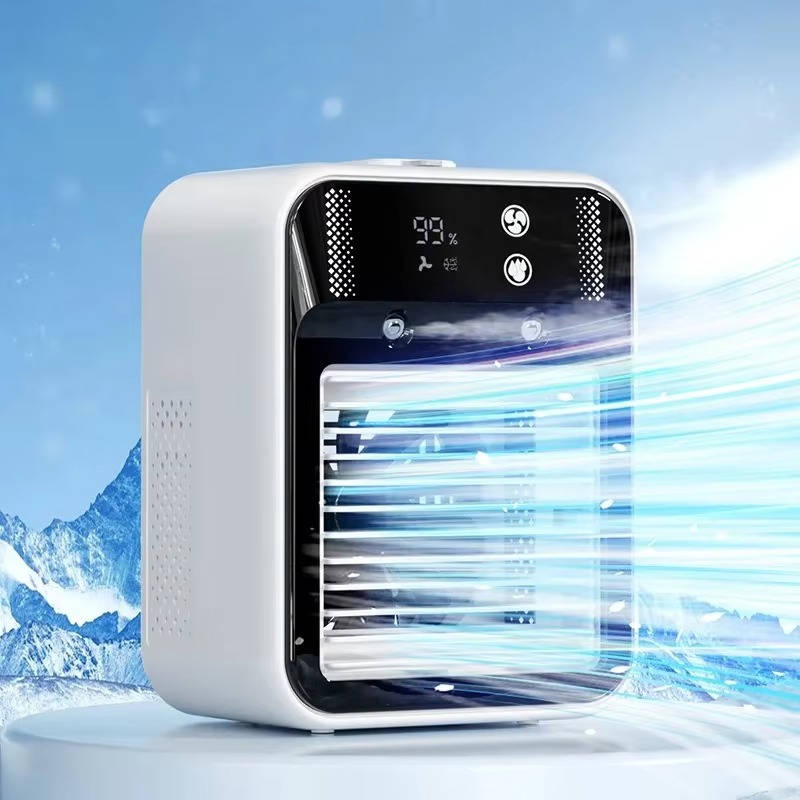 Compact Rechargeable Mist Fan with Adjustable Airflow
