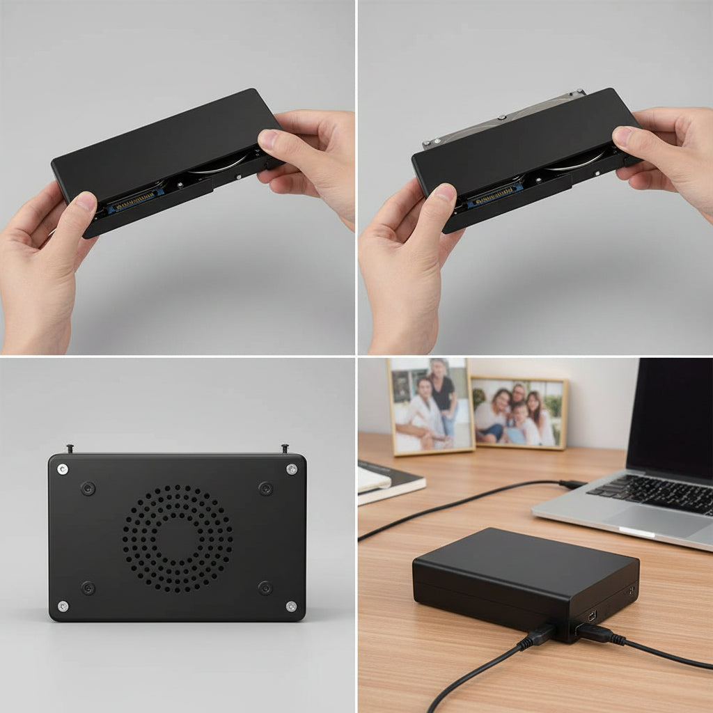 Compact External Drive Adapter | High-Speed USB 3.0 Connector for 2.5 & 3.5 Inch HDD/SSD
