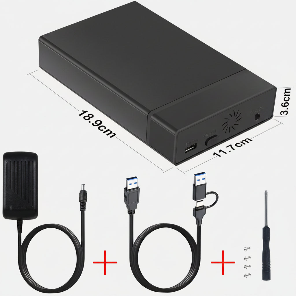 Compact External Drive Adapter | High-Speed USB 3.0 Connector for 2.5 & 3.5 Inch HDD/SSD