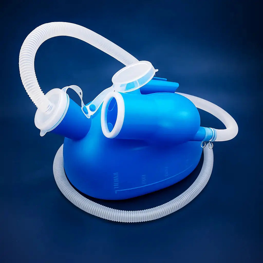 Travel-Friendly Male Urinal with Flexible Hose & Secure Lid