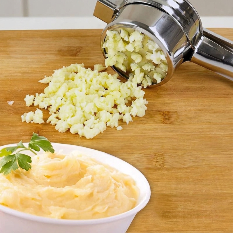 Premium Stainless Steel Potato Press with 3 Versatile Discs