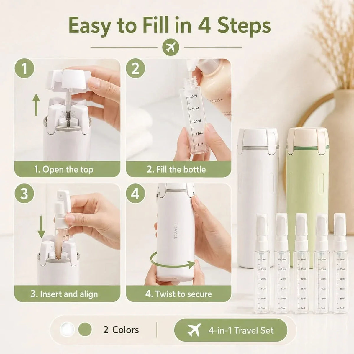 VersaBottle – Multi-Compartment Travel Dispenser