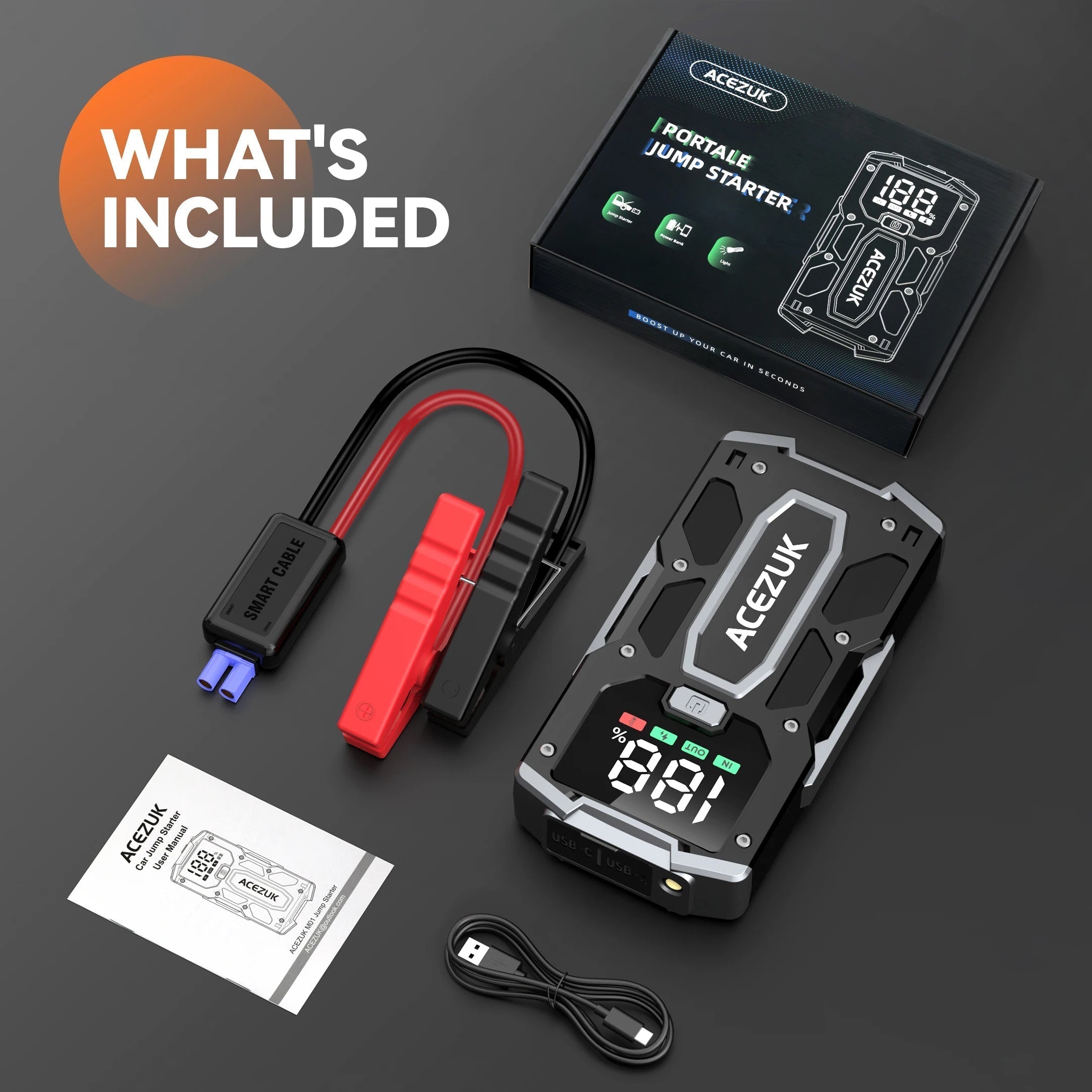Ultimate Vehicle Jump Starter & Power Bank | 3000A Jump Start