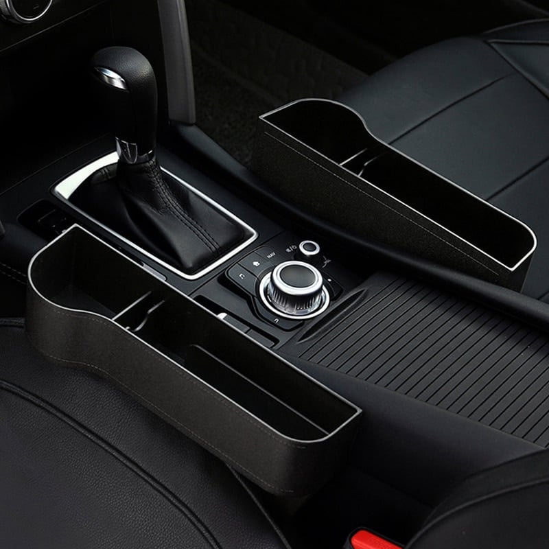 Luxurious Leather Car Seat Storage Organizer with Cup Holder
