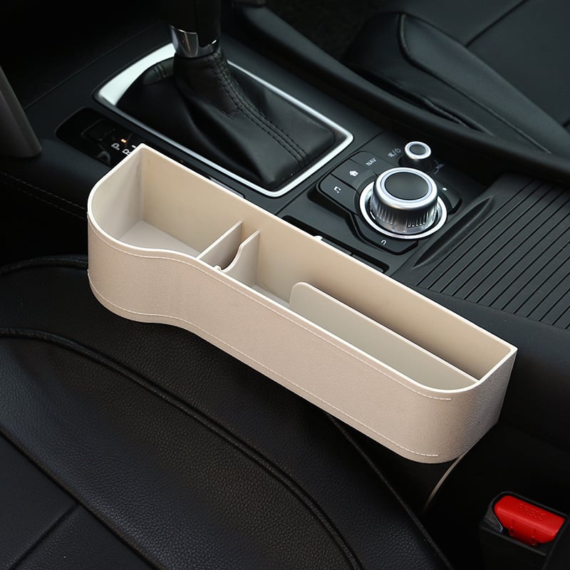 Luxurious Leather Car Seat Storage Organizer with Cup Holder