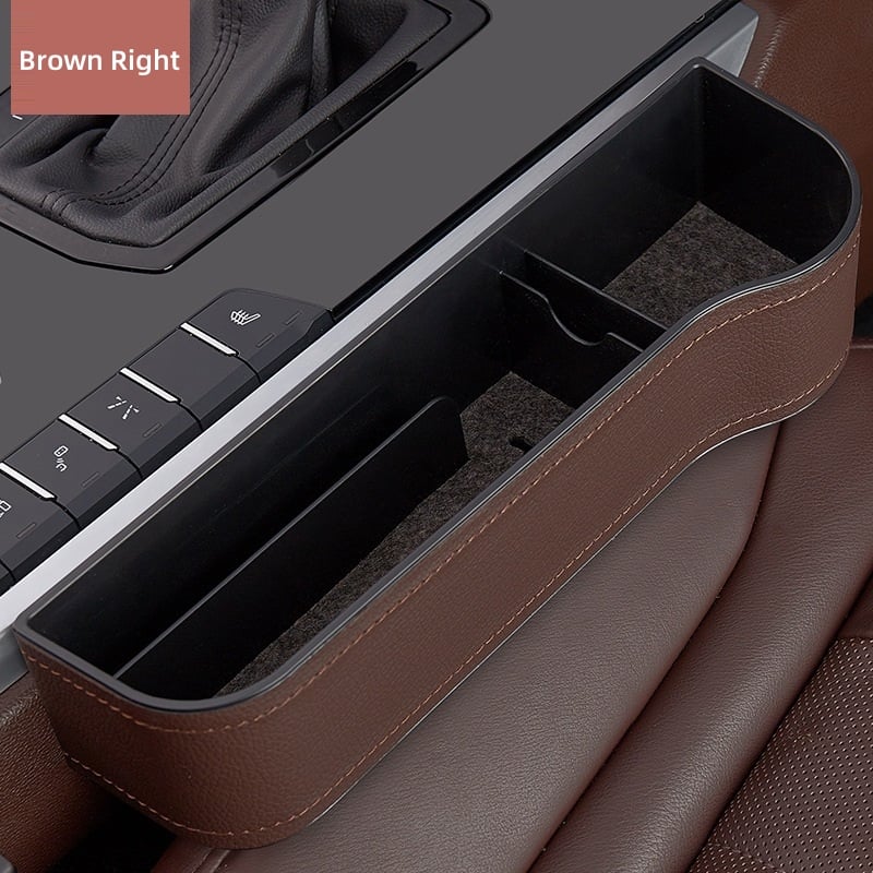 Luxurious Leather Car Seat Storage Organizer with Cup Holder