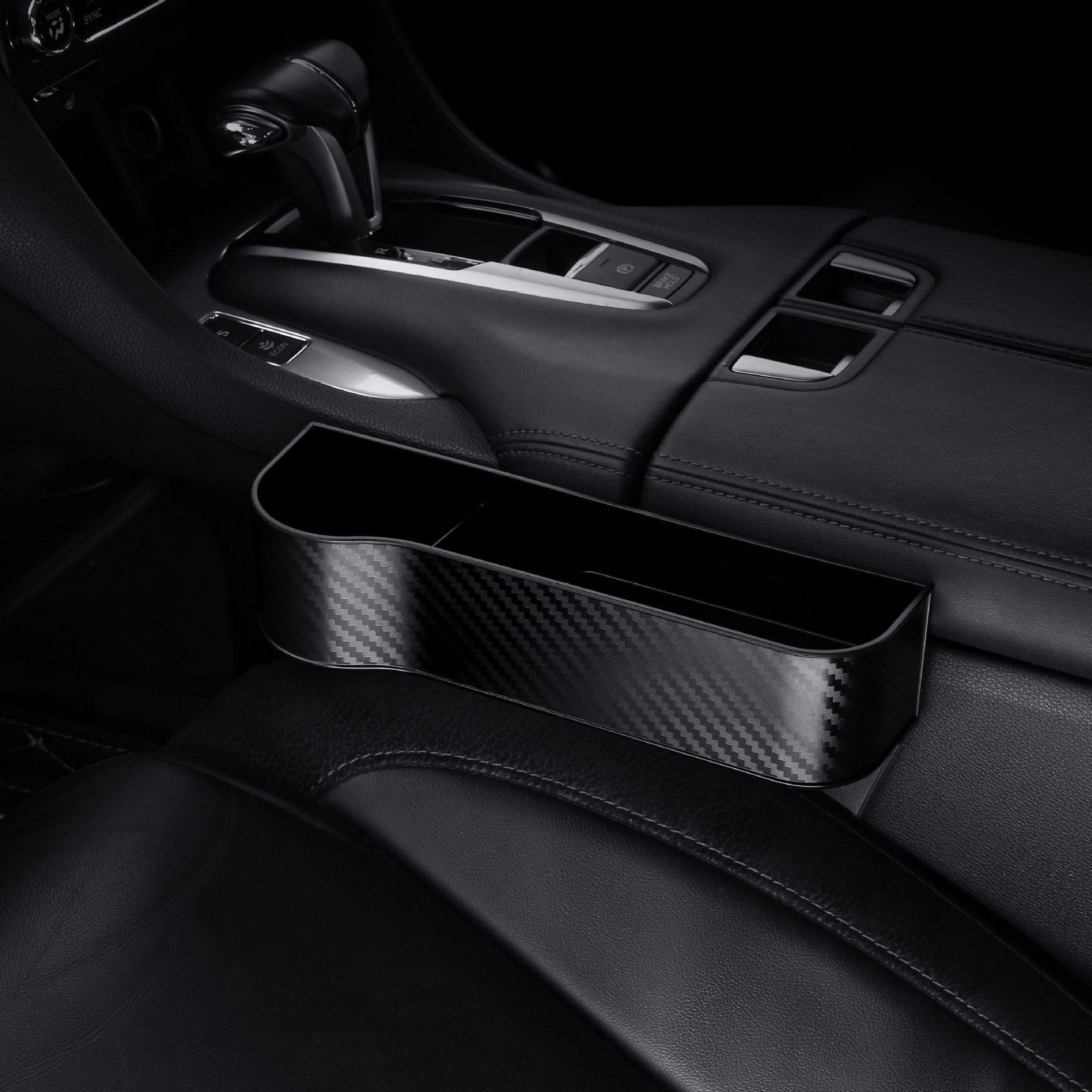 Luxurious Leather Car Seat Storage Organizer with Cup Holder