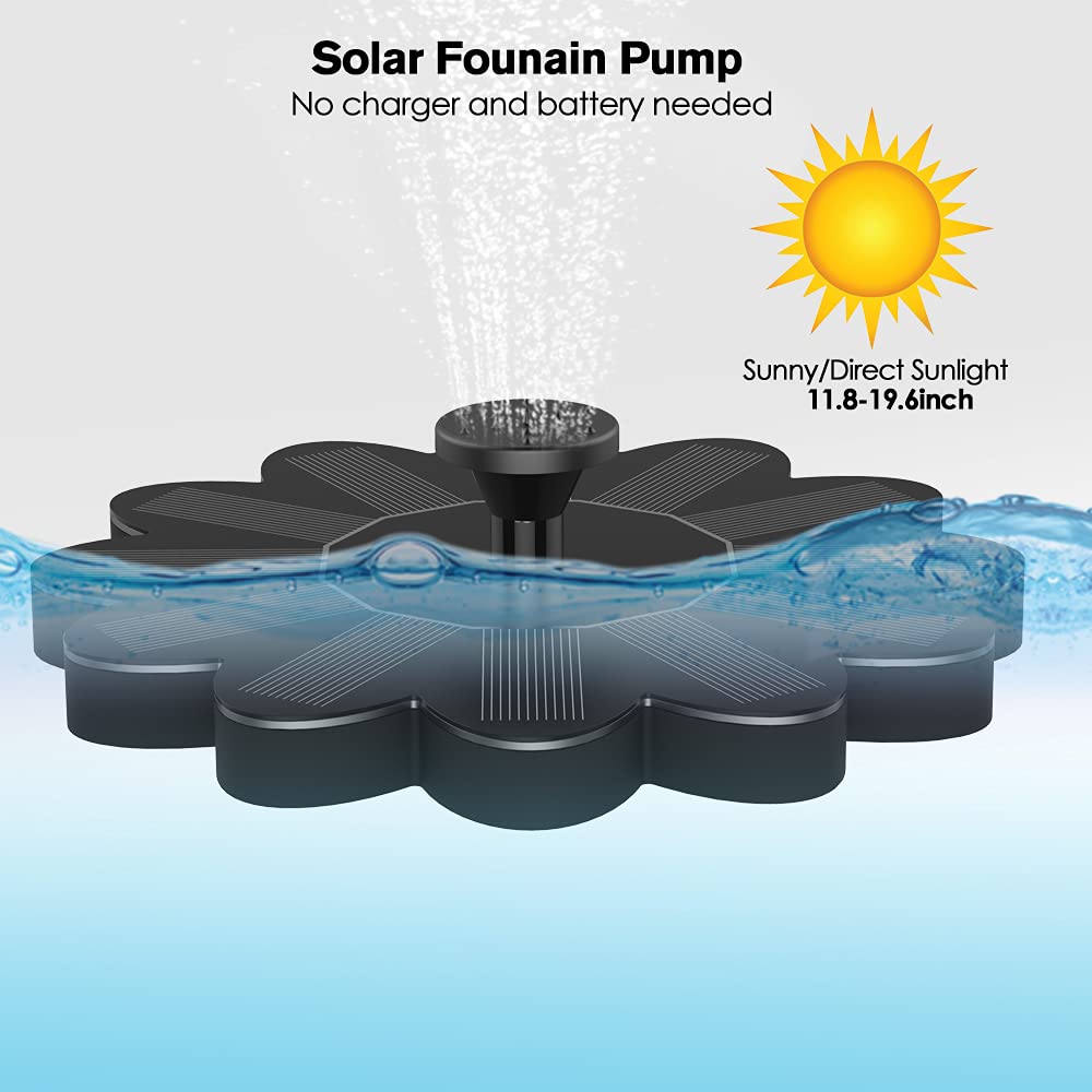 Solar-Powered Floral Water Feature for Pools and Ponds