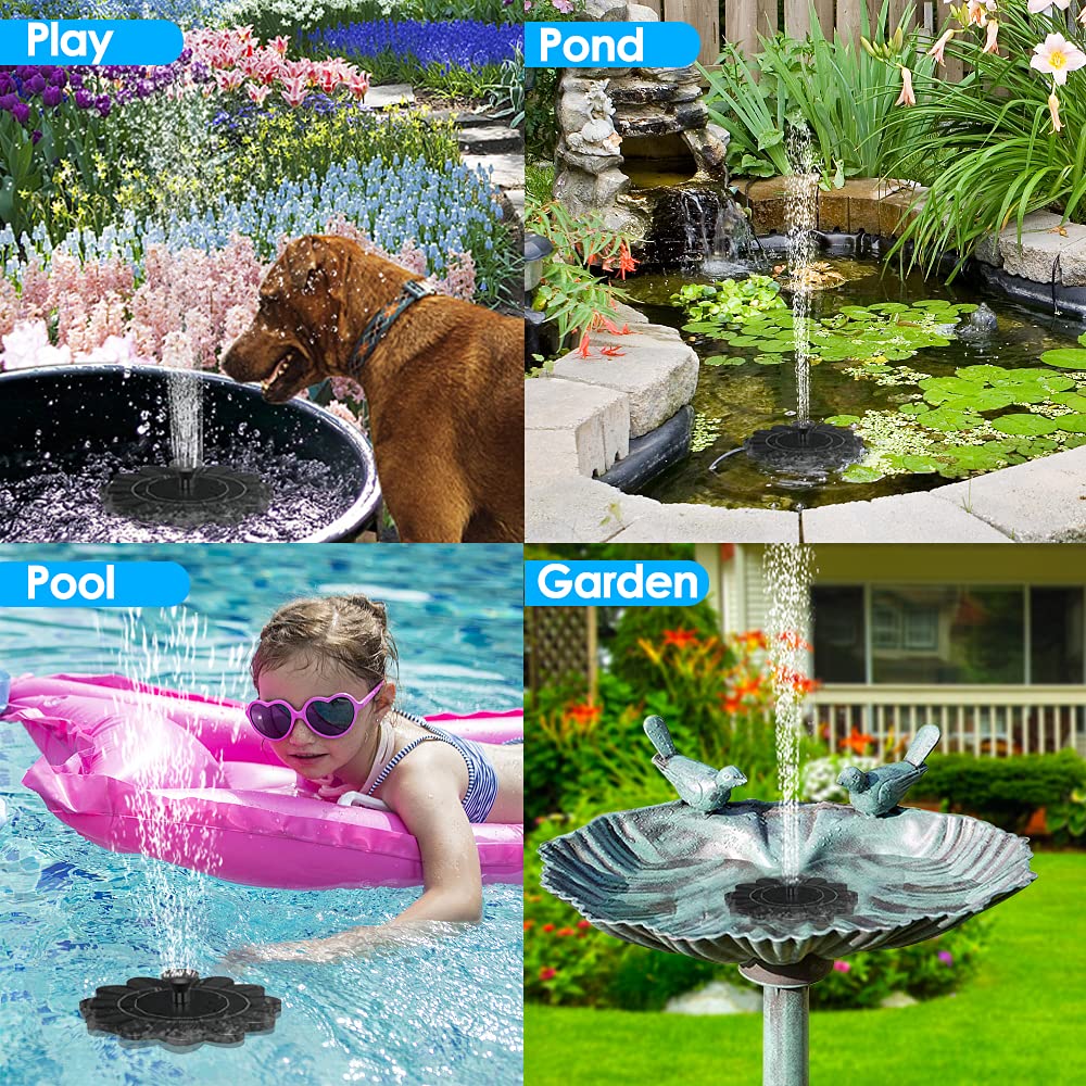Solar-Powered Floral Water Feature for Pools and Ponds