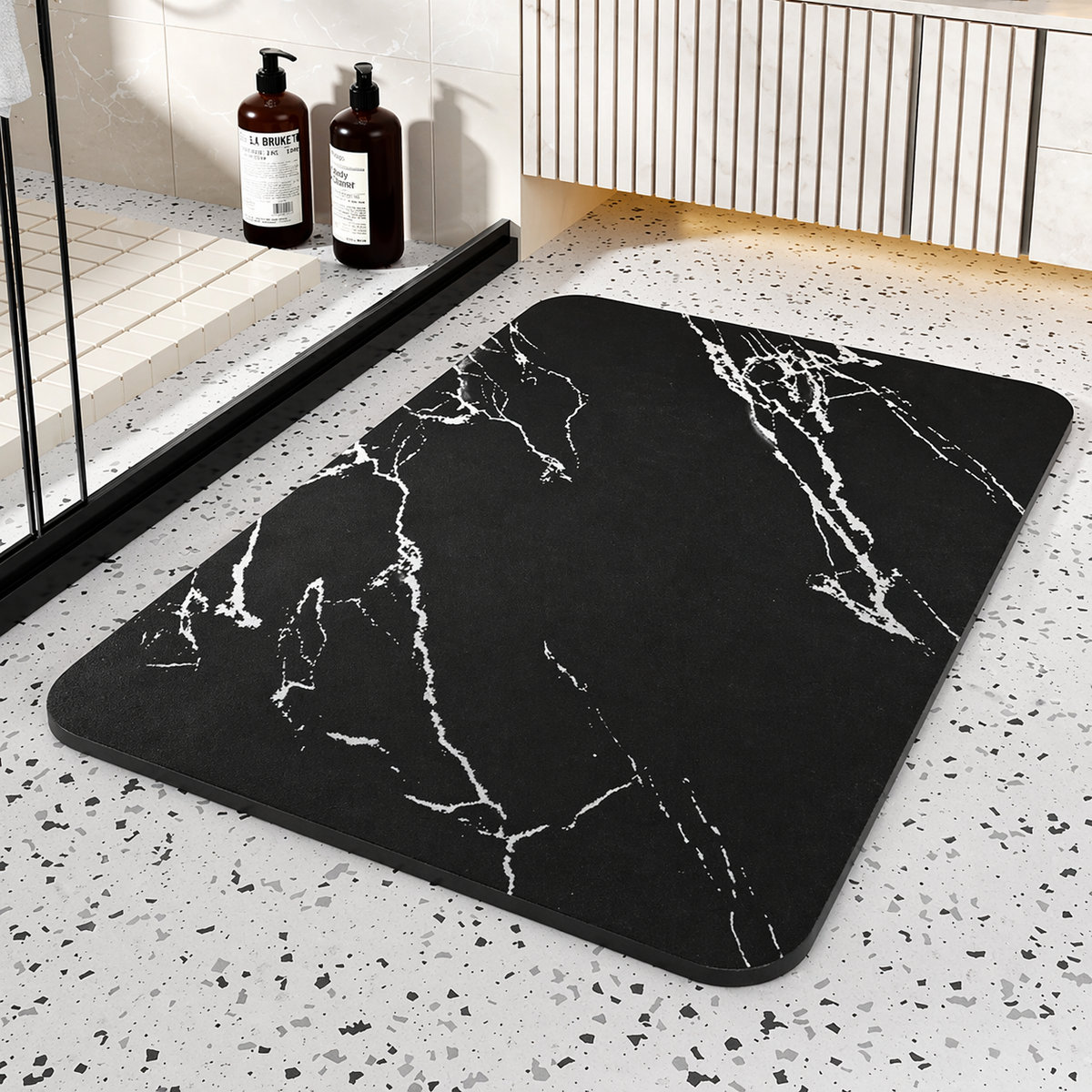 Ultra-Absorbent Bath Mat with Secure Grip | Chic Stone Look
