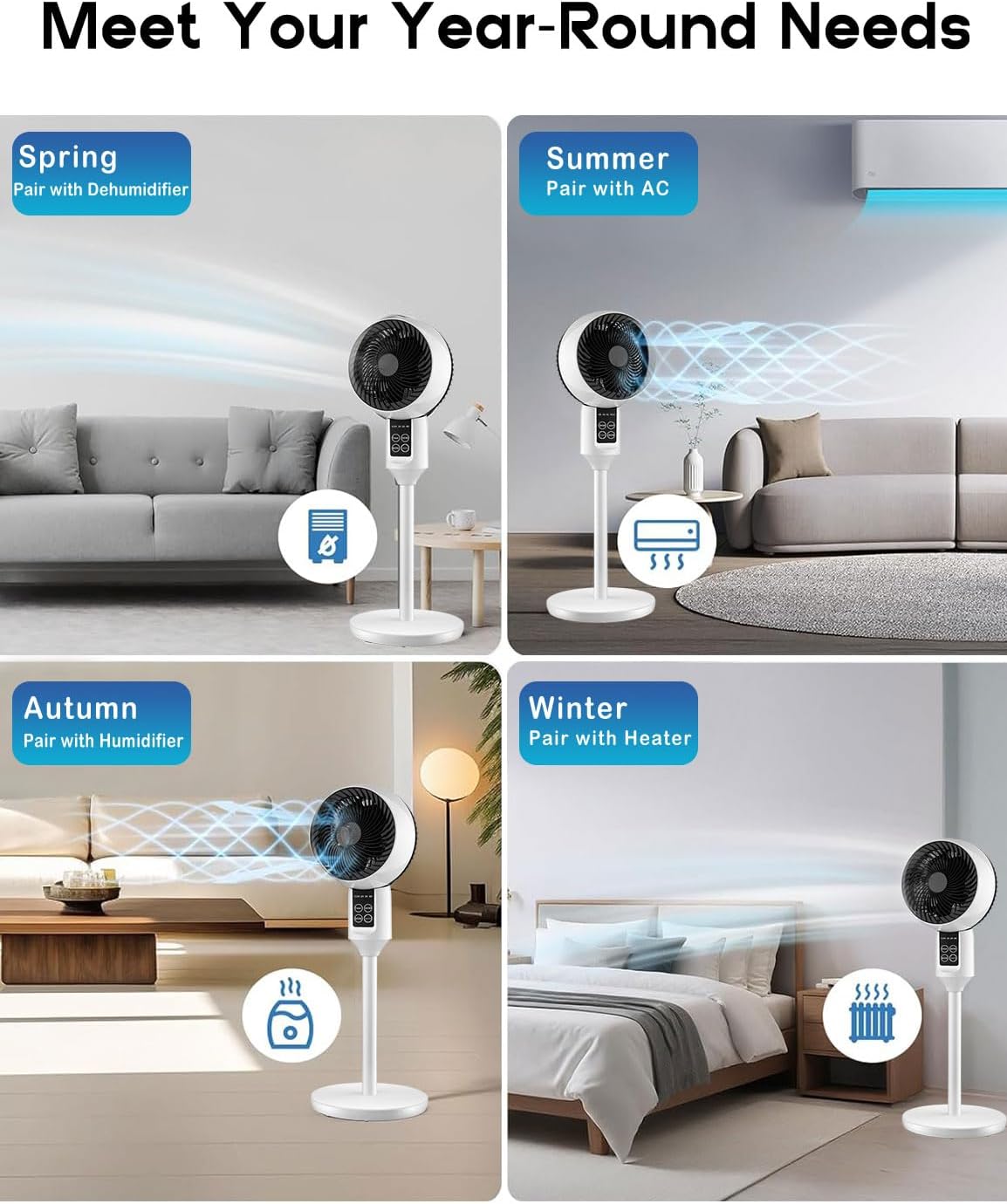 Remote-Controlled Pedestal Fan with Quiet Operation
