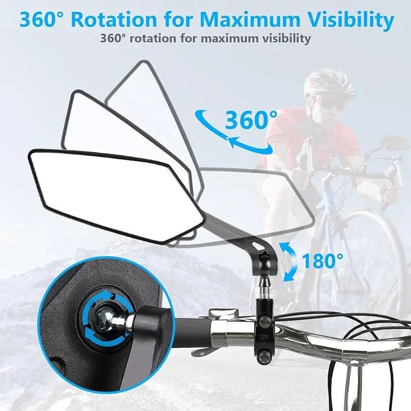 VisionGuard – Adjustable Wide-Angle Rearview Mirror for Cyclists