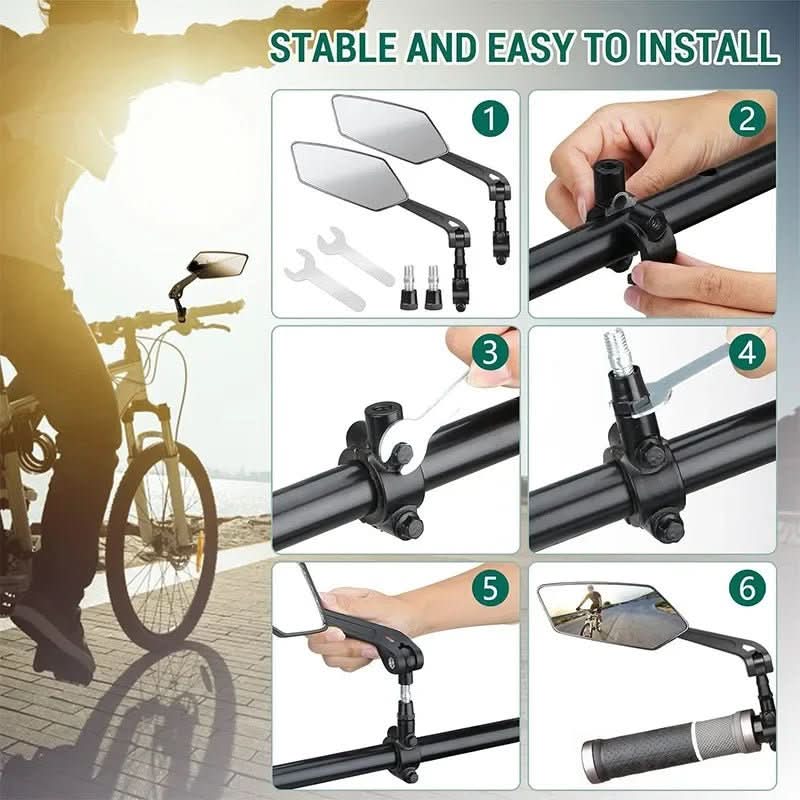 VisionGuard – Adjustable Wide-Angle Rearview Mirror for Cyclists