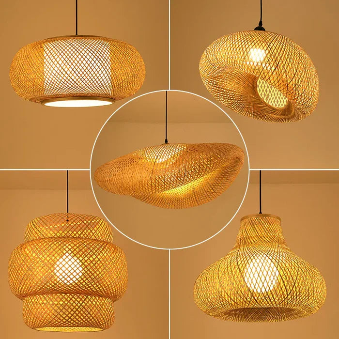 Nature's Glow | Handcrafted Rattan Pendant Light for Cozy Spaces