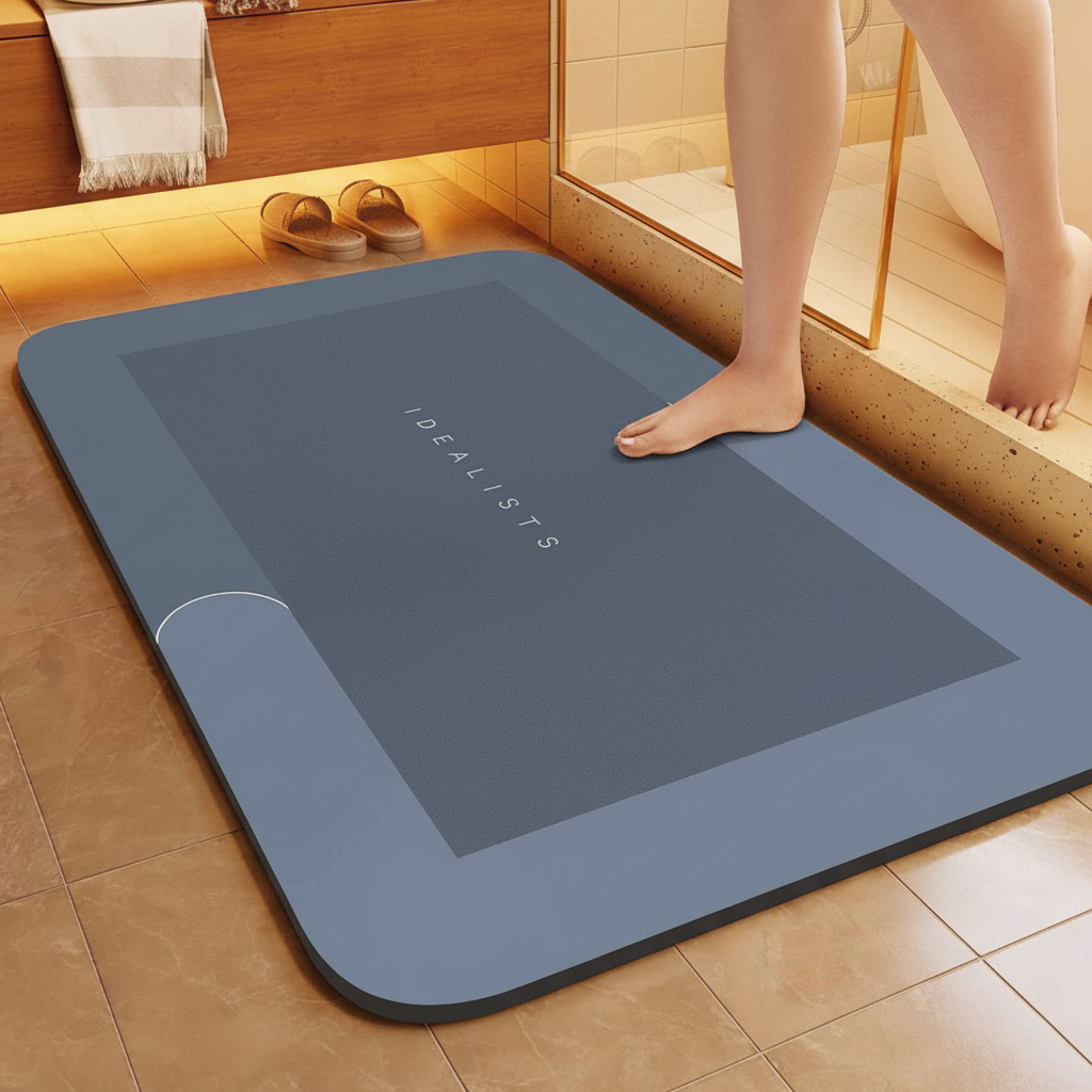 Non-Slip Rectangular Bath Mat for Safe Showering