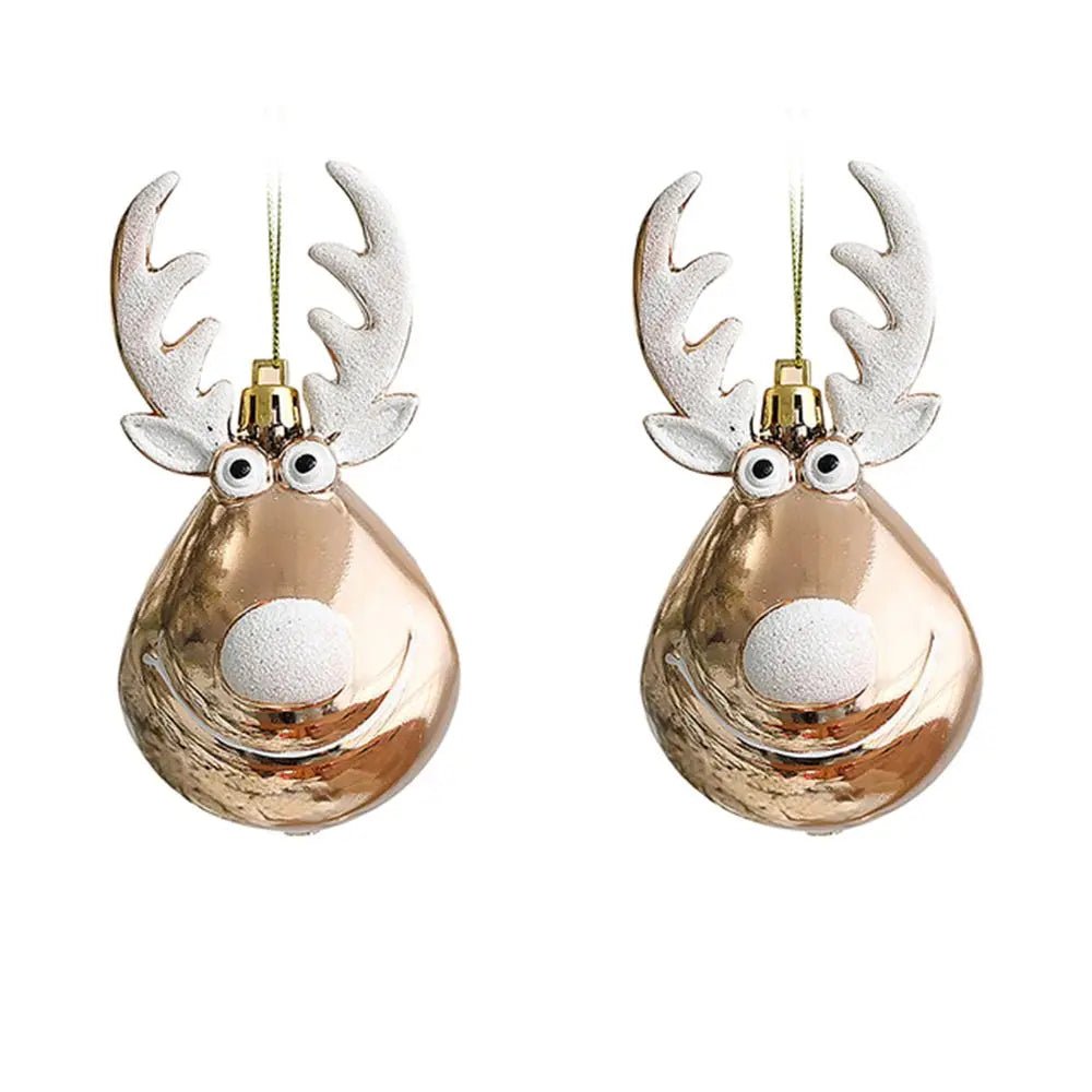 Elegant Elk Scene Holiday Ornament in Red and Gold