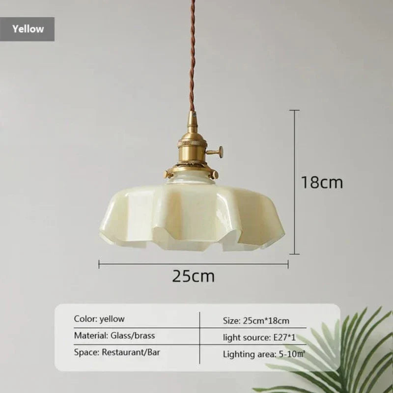 Brass Hanging Light Fixture in French Style