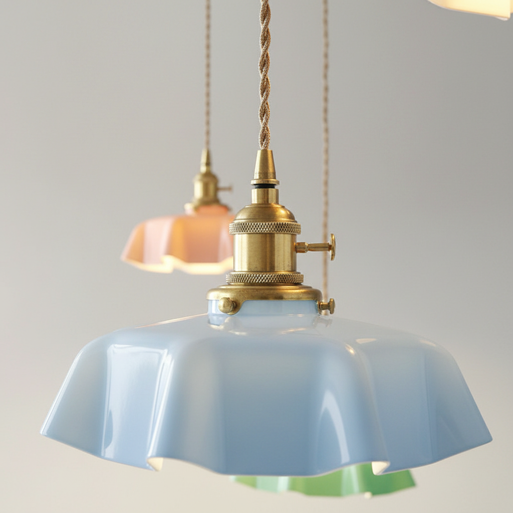 Vintage Glass Lamp Shade - Decorative Lighting Fixture