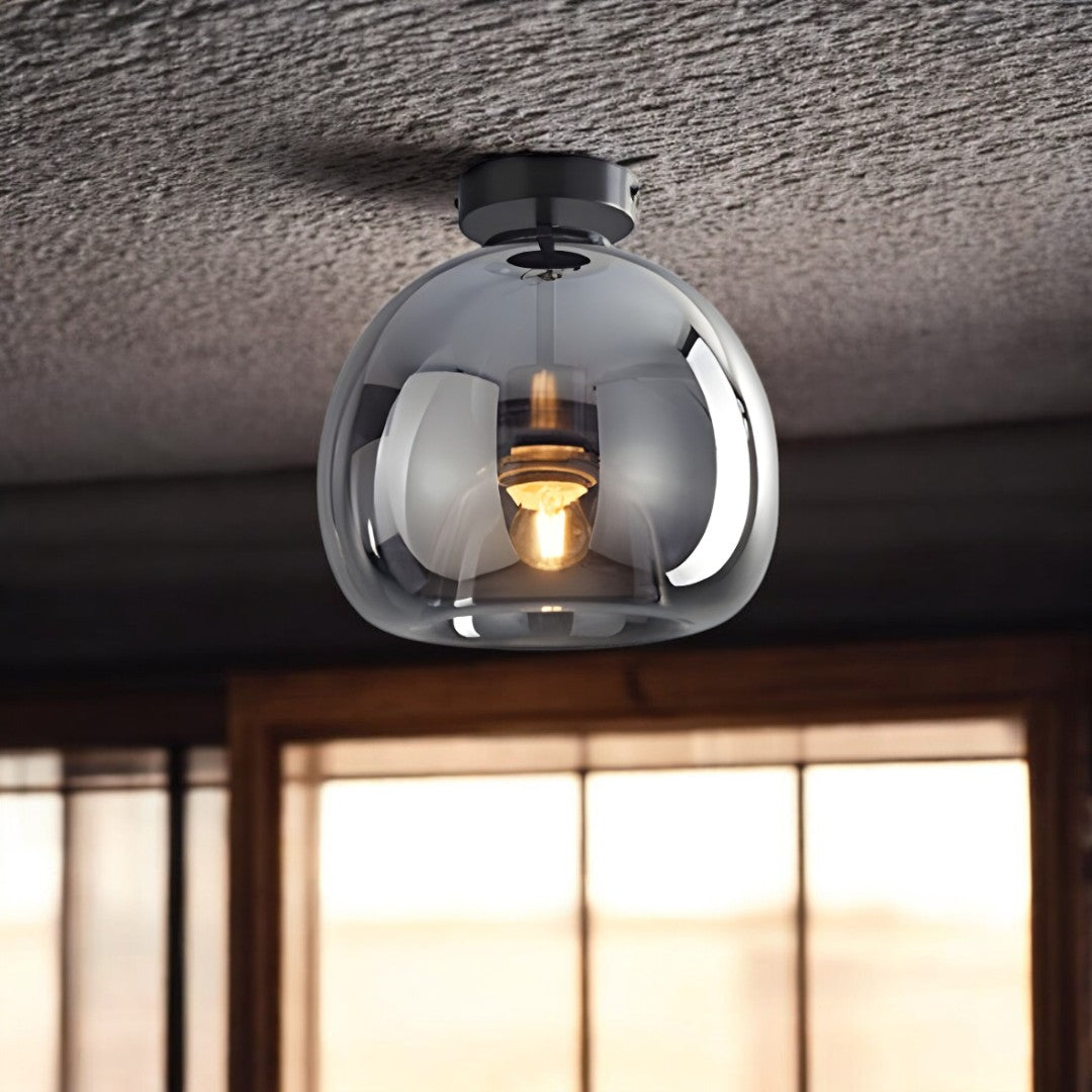 Vintage Style Globe LED Ceiling Fixture for Indoor Spaces