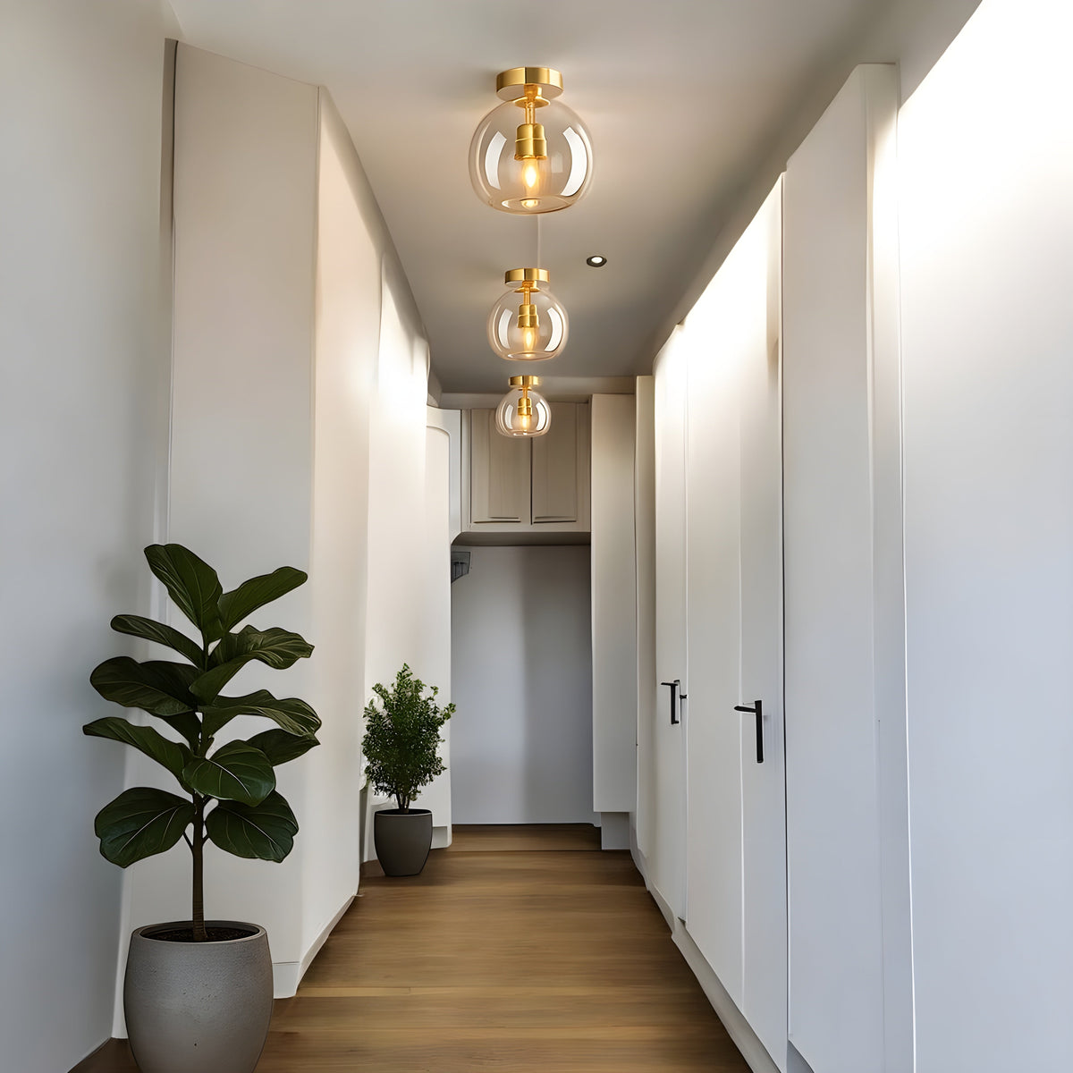 Vintage Style Globe LED Ceiling Fixture for Indoor Spaces