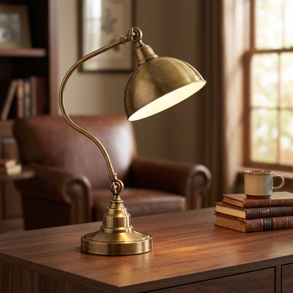 Brass Table Lamp with Vintage Design