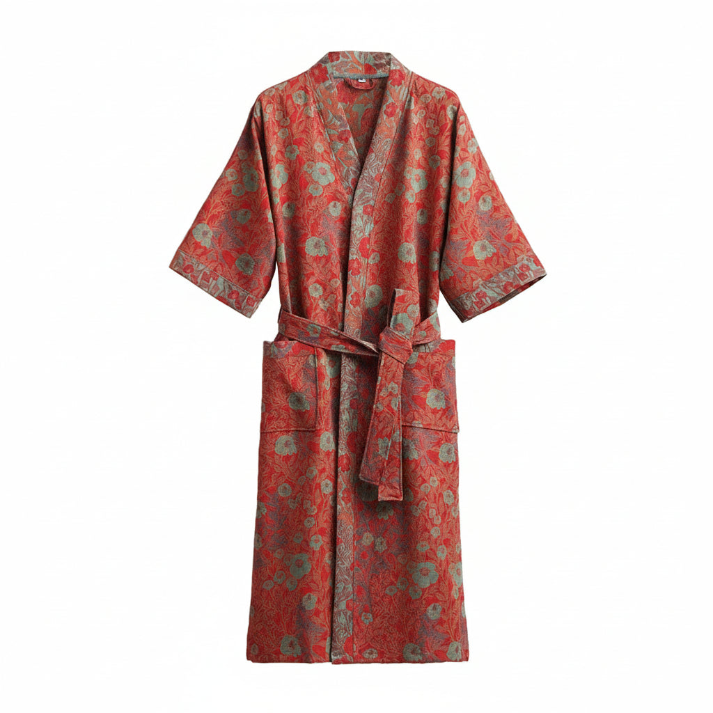 Dual-Sided Organic Cotton Lounge Robe for Ultimate Comfort