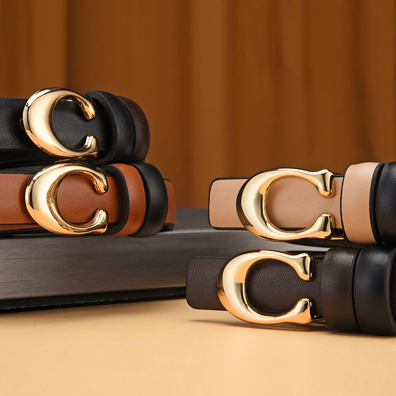 Dual-Sided Slim Belt with Quick-Change Buckle | Versatile Fashion