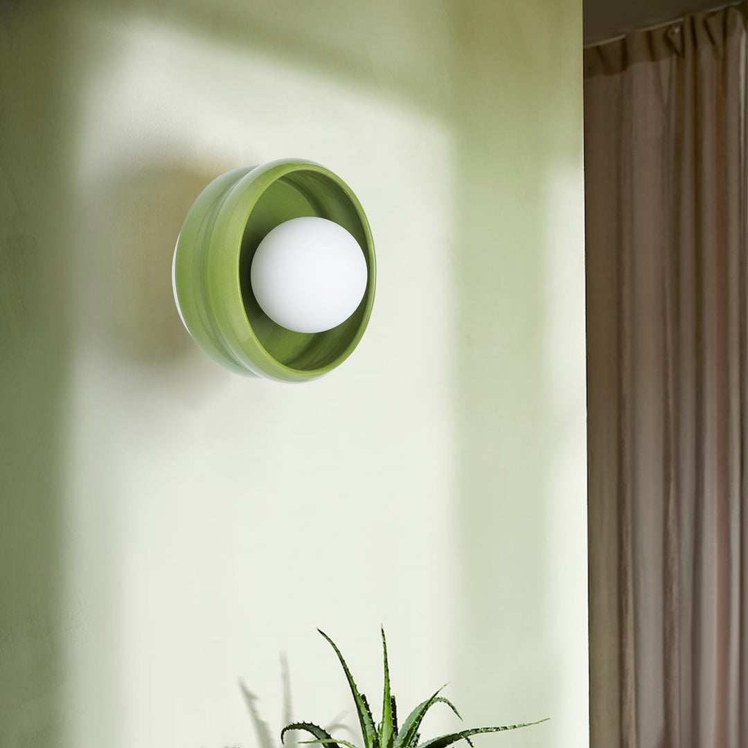 Ceramic Wall Light Fixture - Round Design