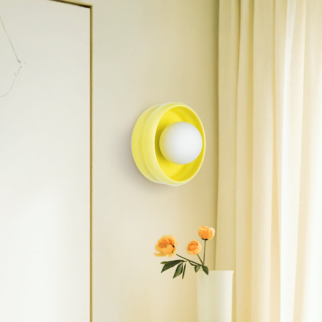 Ceramic Wall Light Fixture - Round Design