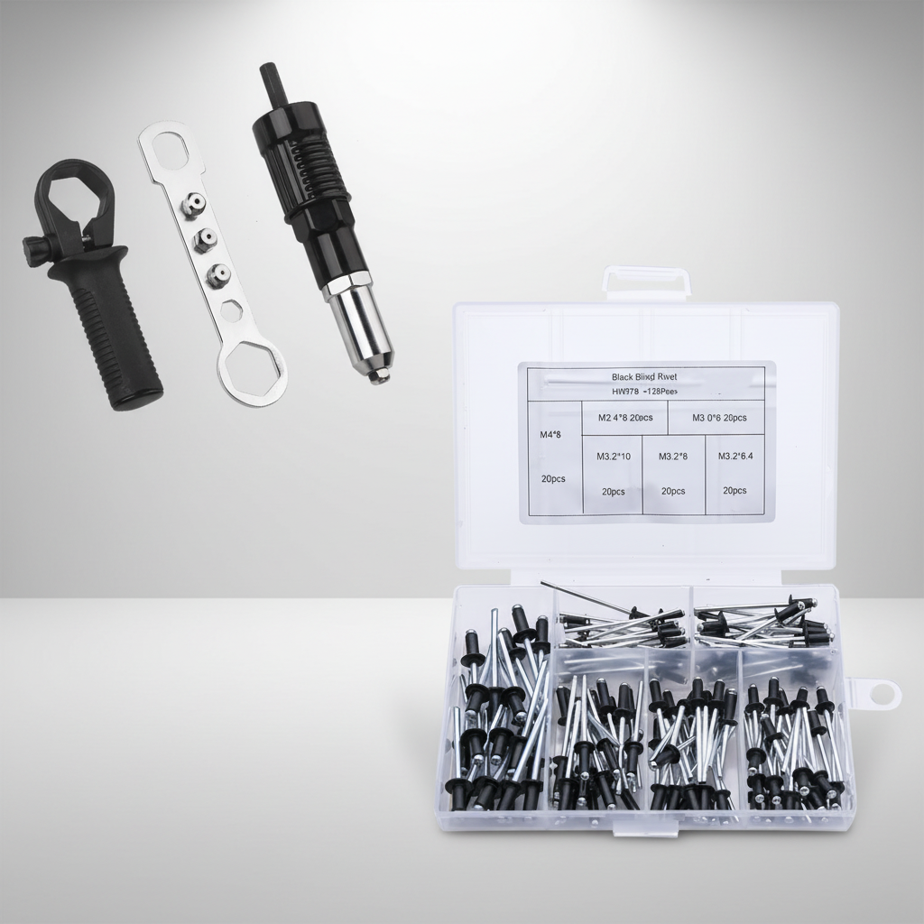 Multi-Use Riveting Tool Attachment for Electric Drills