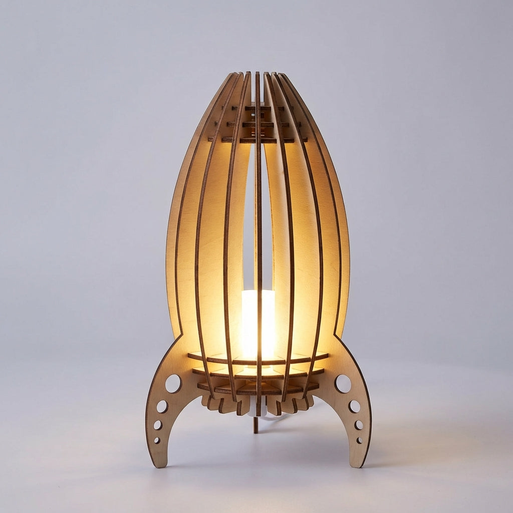 Table Lamp in Rocket Shape - Space-Themed Lighting