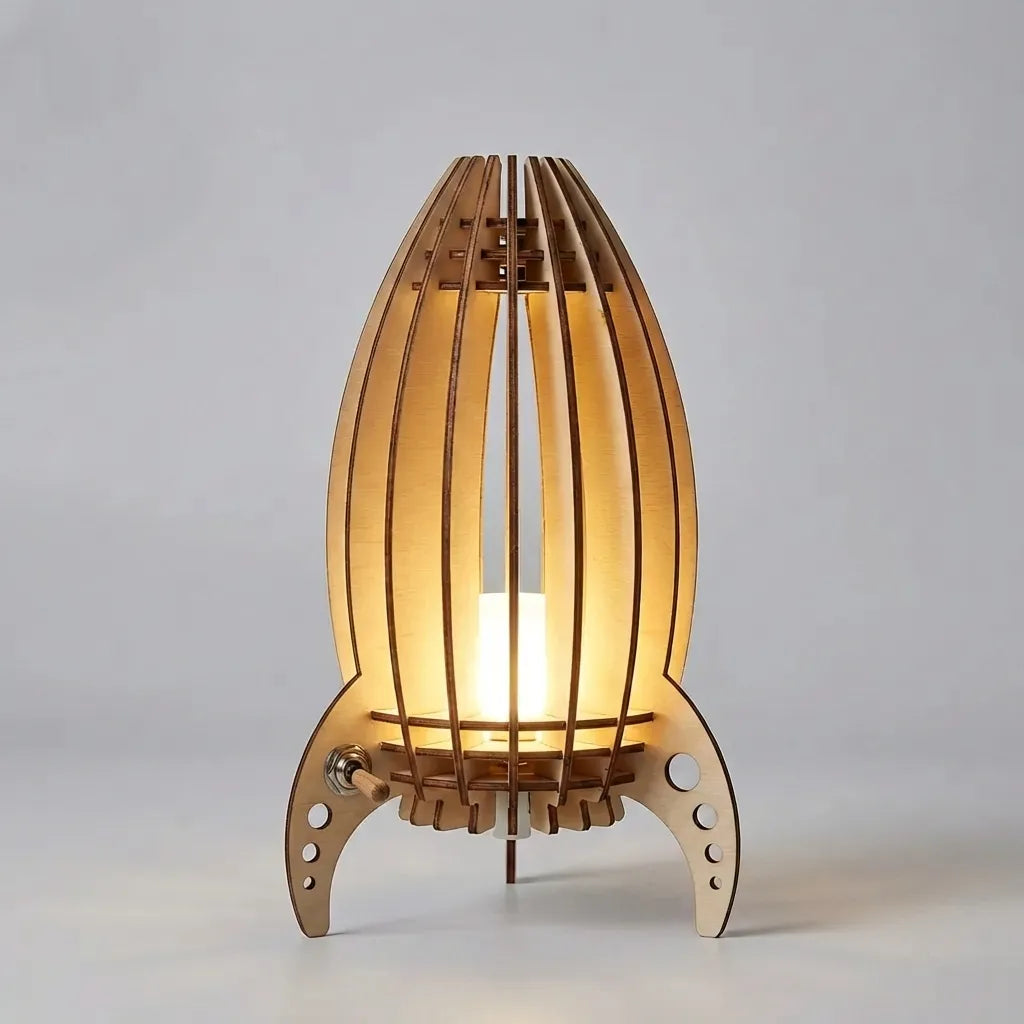 Table Lamp in Rocket Shape - Space-Themed Lighting