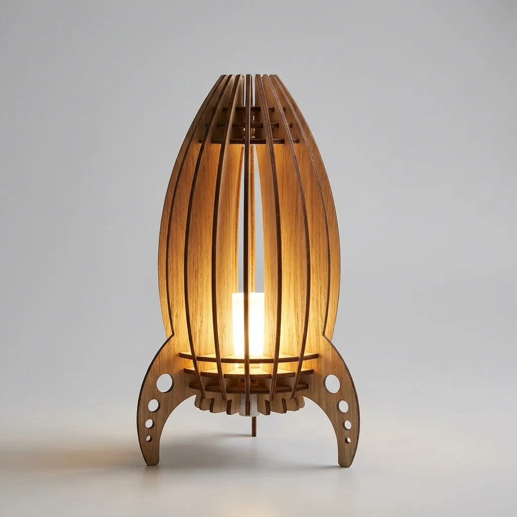 Table Lamp in Rocket Shape - Space-Themed Lighting