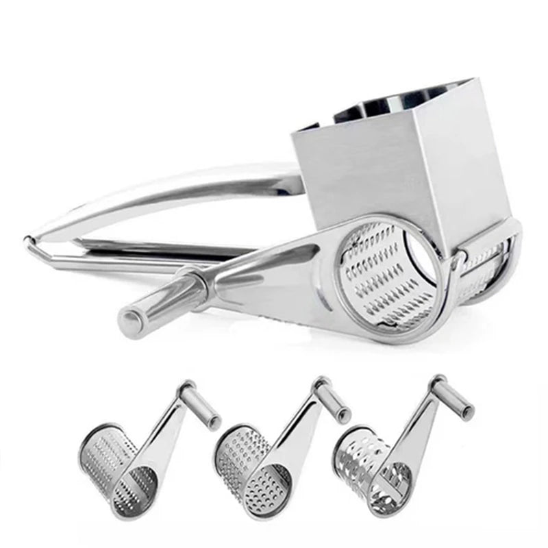 Versatile Manual Food Grater with Interchangeable Drums
