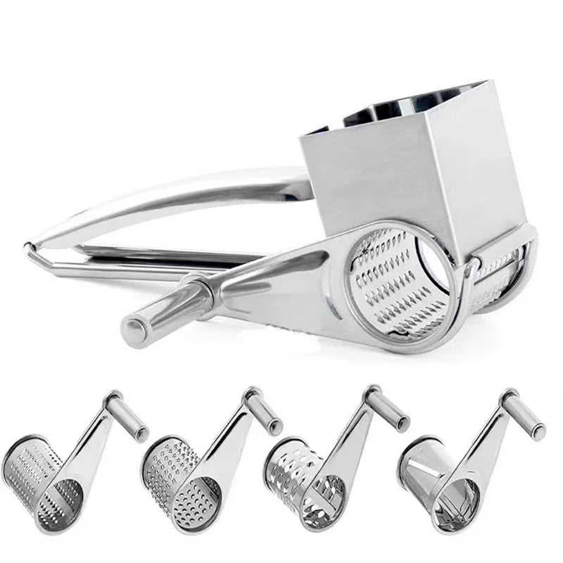 Versatile Manual Food Grater with Interchangeable Drums