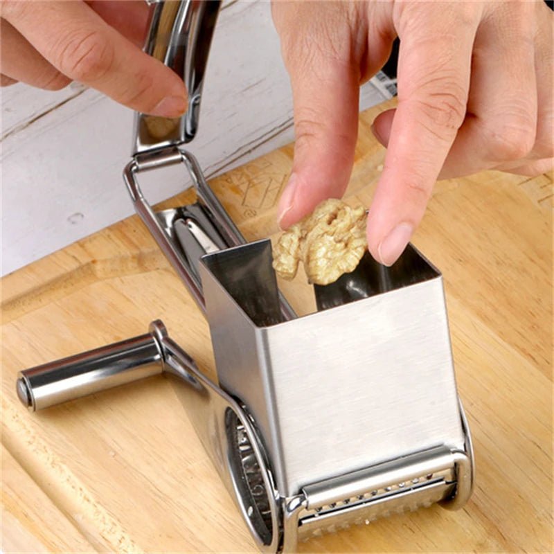 Versatile Manual Food Grater with Interchangeable Drums