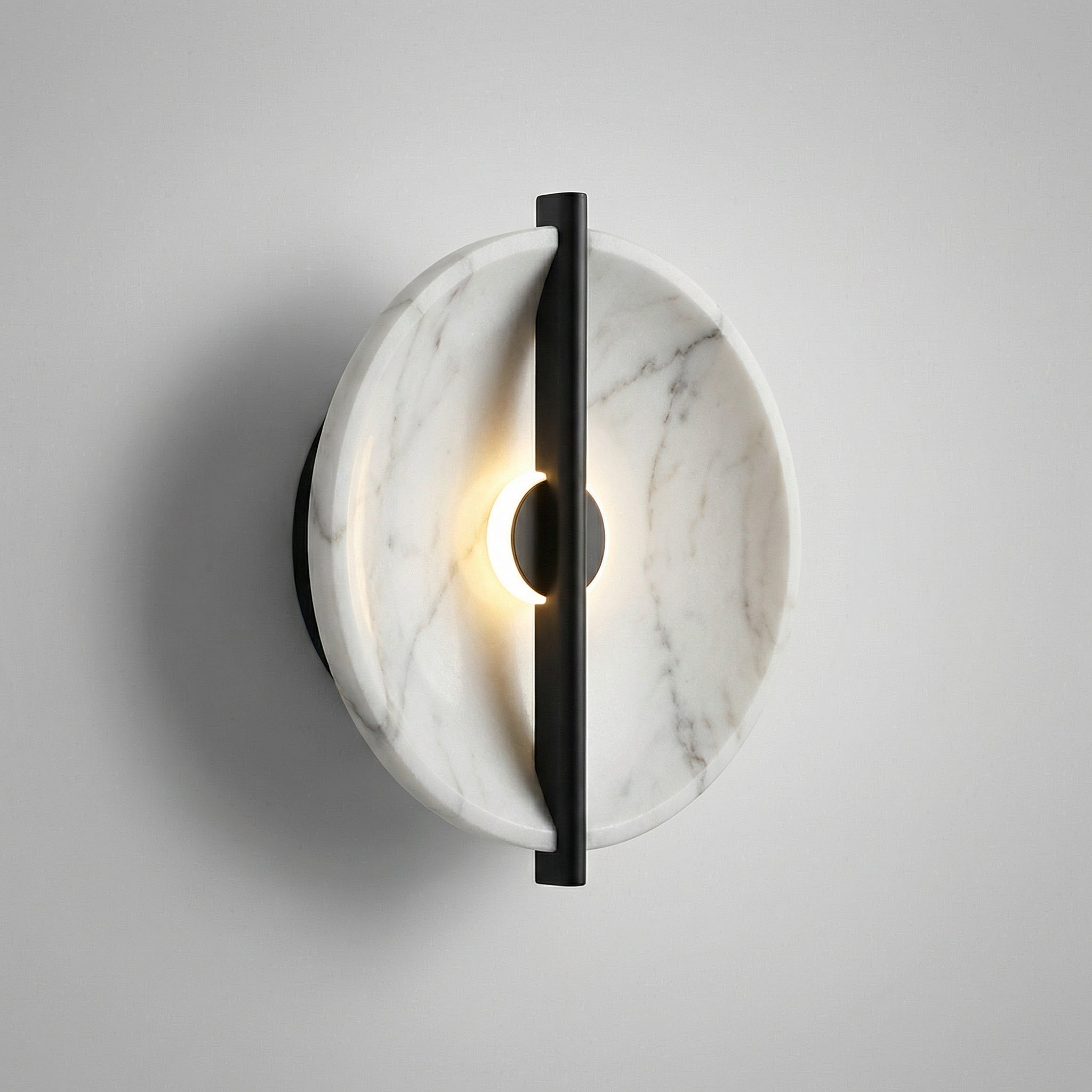 Marble-Style Round Wall Sconce