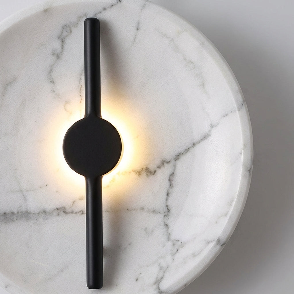 Marble-Style Round Wall Sconce