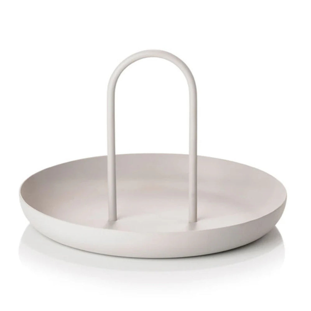Elegant Round Organizer for Jewelry and Makeup with Detachable Handle
