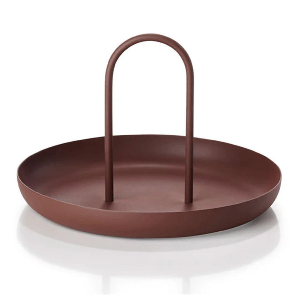 Elegant Round Organizer for Jewelry and Makeup with Detachable Handle