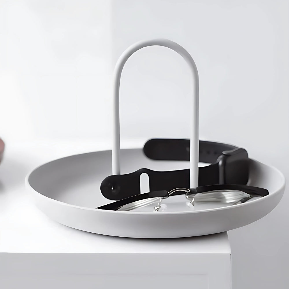 Elegant Round Organizer for Jewelry and Makeup with Detachable Handle