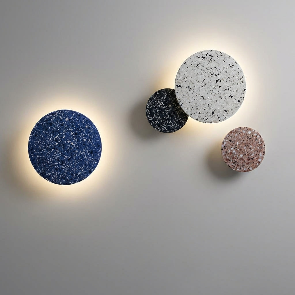 Orb-Shaped Terrazzo Wall Light Fixture