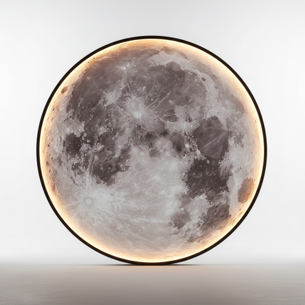 Moon Print Round Wall Light Fixture