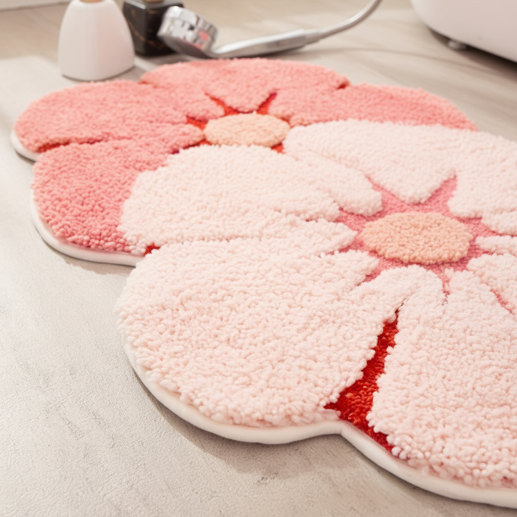 Floral Non-Slip Bath Mat