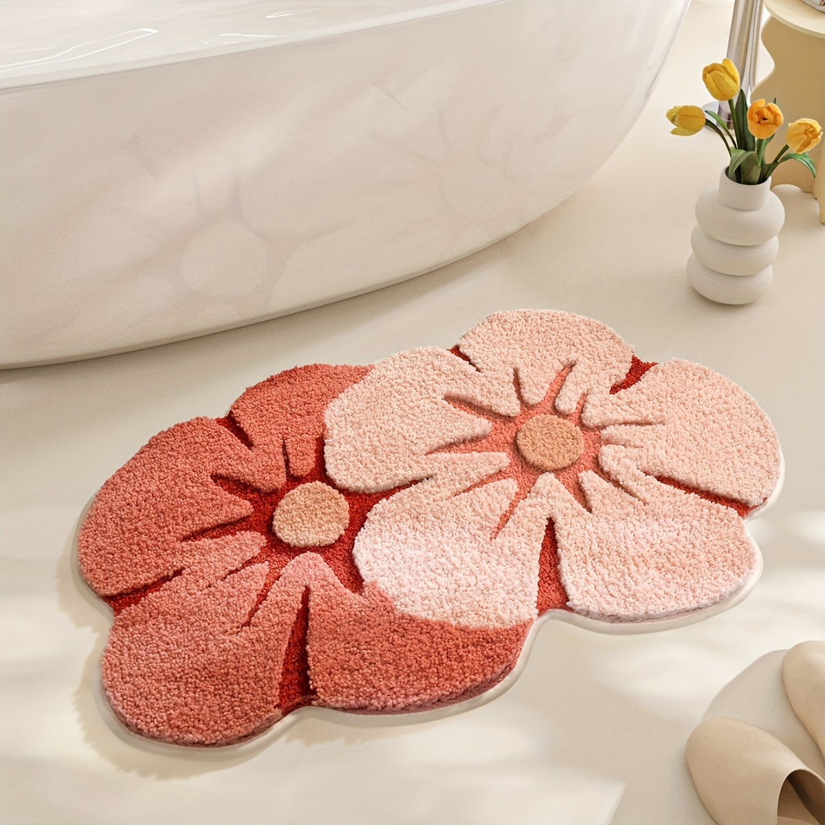 Floral Non-Slip Bath Mat