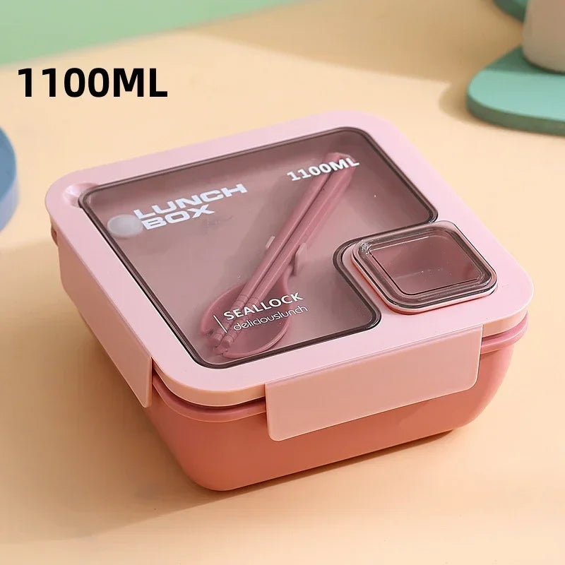 Versatile Lunch Containers – Spill-Resistant with Utensils, Safe for Microwave & Dishwasher