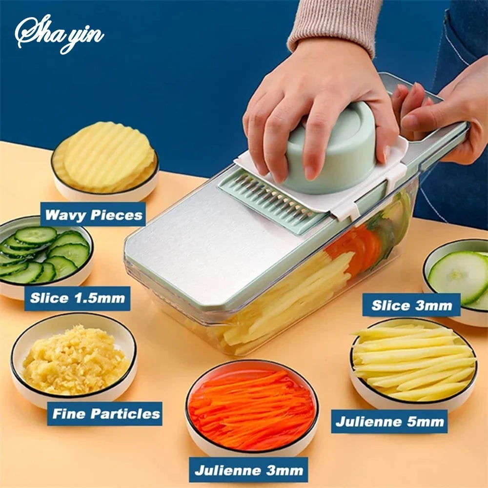 SwiftPrep Electric Vegetable Cutter & Shredder | Versatile Food Processor with Customizable Blades | Robust Kitchen Appliance for Quick Vegetable Preparation