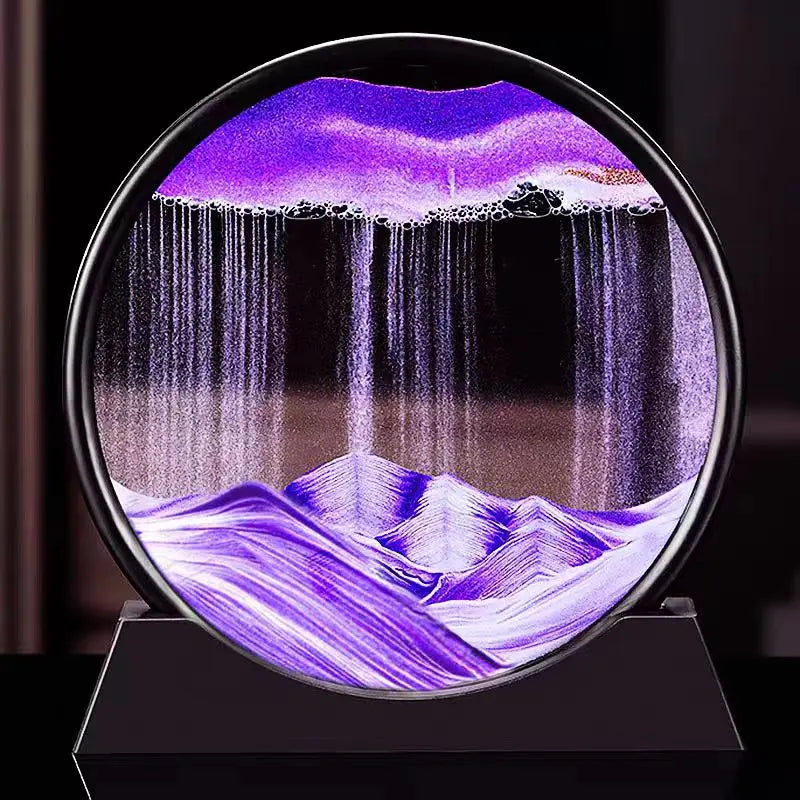 AquaFlow 3D Sand Art Display – Serene Ocean-Inspired Decor