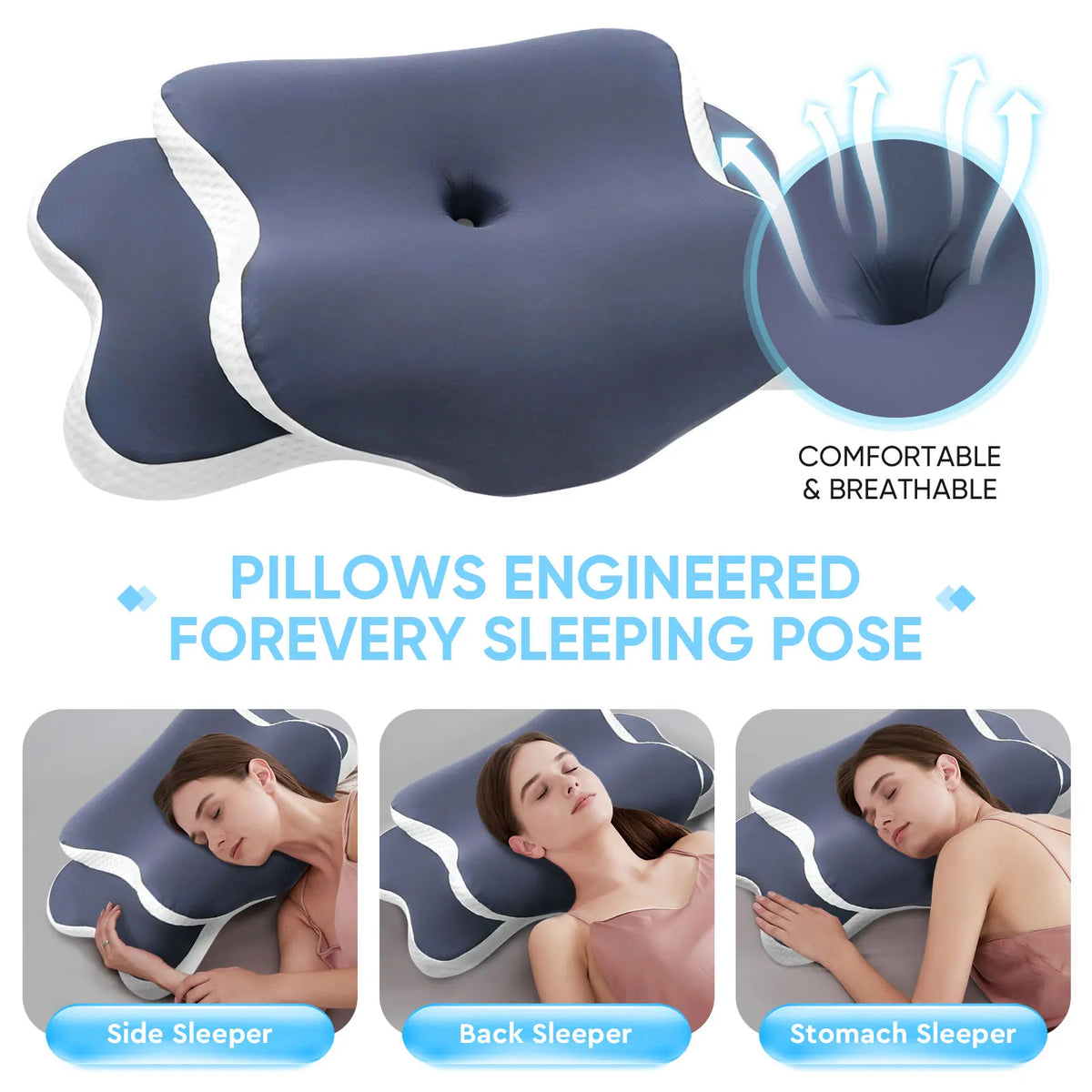 ErgoRest Contoured Memory Foam Pillow – Supportive Neck & Head Comfort