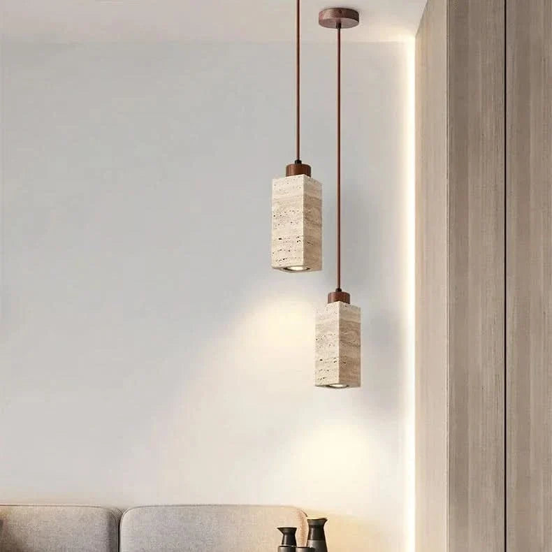 Natural Harmony – Rustic Yellow Stone Hanging Light